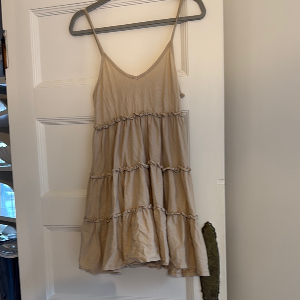 Zara Cream Ruffled Tiered Mini Sundress
